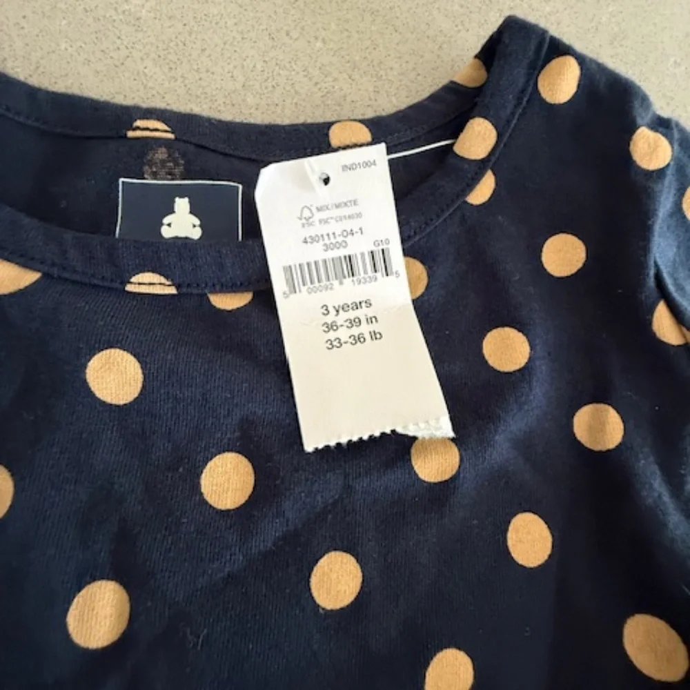 NWT 2 Toddler 3T 3 Years Girl Gap Peplum Long Sleeve Tops Red Buffalo Navy Polka